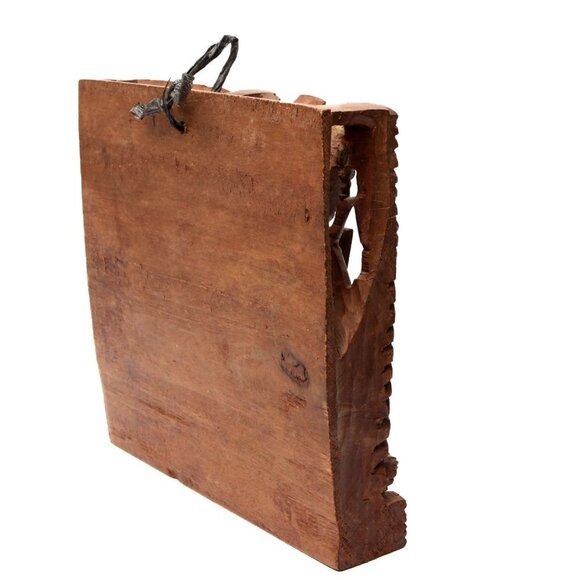 Vintage Balinese Wooden Hand Carved 3D Art Wall Hang Lightweight Wood Brown - Picture 8 of 15